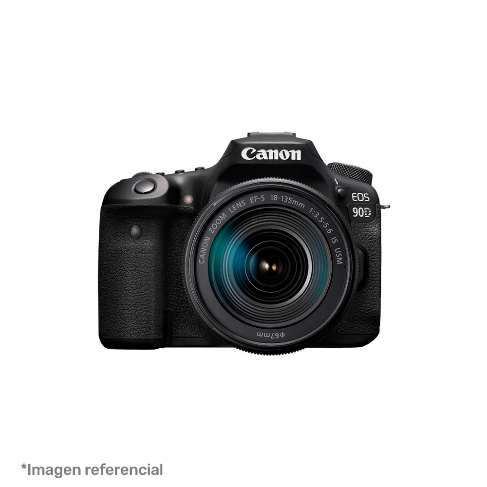 Combo Cámara Canon EOS 90D EF-S 18-135MM + EF 50MM + Memoria 64GB + Estuche